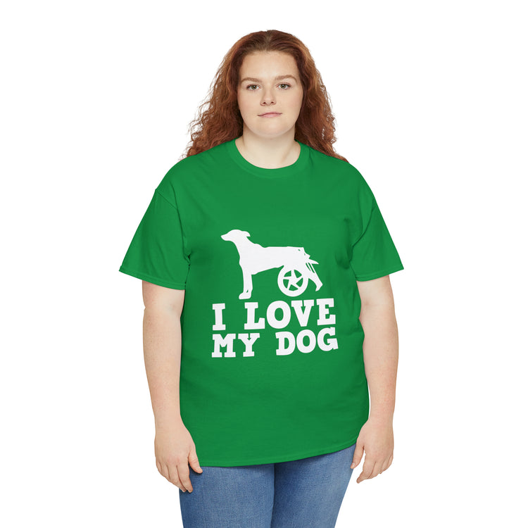 Shirt Funny Loving My Handicap Dog Appreciation Inspirational Pet Disability Awareness T-Shirt Unisex Heavy Cotton Tee