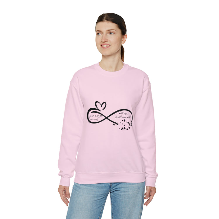 Vintage Memorial Heart Love Sign Grieving Illustration Wife Unisex Crewneck Sweatshirt