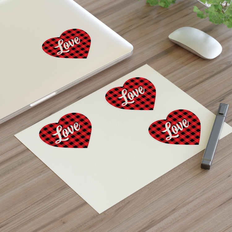 buffalo plaid heart 2 Sticker Sheets