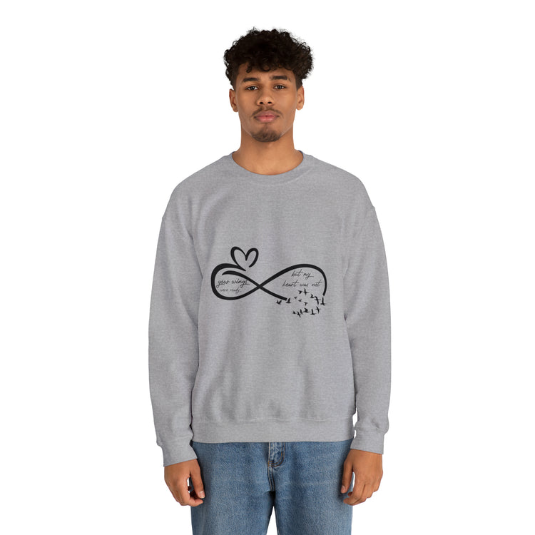 Vintage Memorial Heart Love Sign Grieving Illustration Wife Unisex Crewneck Sweatshirt