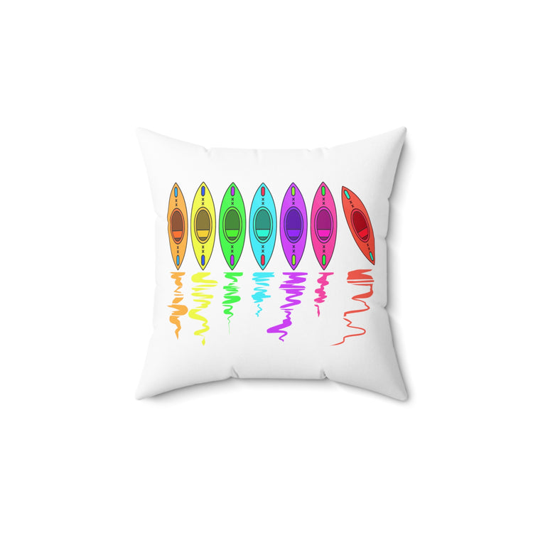 Humorous Canoeing Parasailing Paddling Rafting Spun Polyester Square Pillow