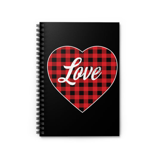 buffalo plaid heart 2 Spiral Notebook - Ruled Line