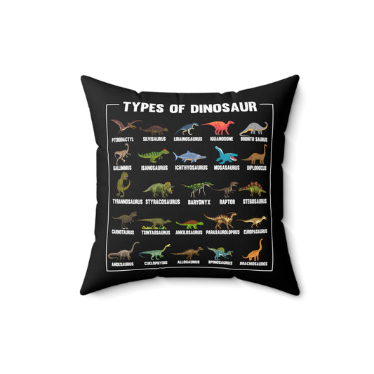 Novelty Retro Nostalgic Anachronism Antique Animals Hilarious Prehistoric Classification Spun Polyester Square Pillow