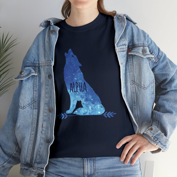 Shirt Funny Mommy And Me Shirts Wolf Animal Parent and Child  Moon T-Shirt Unisex Heavy Cotton Tee