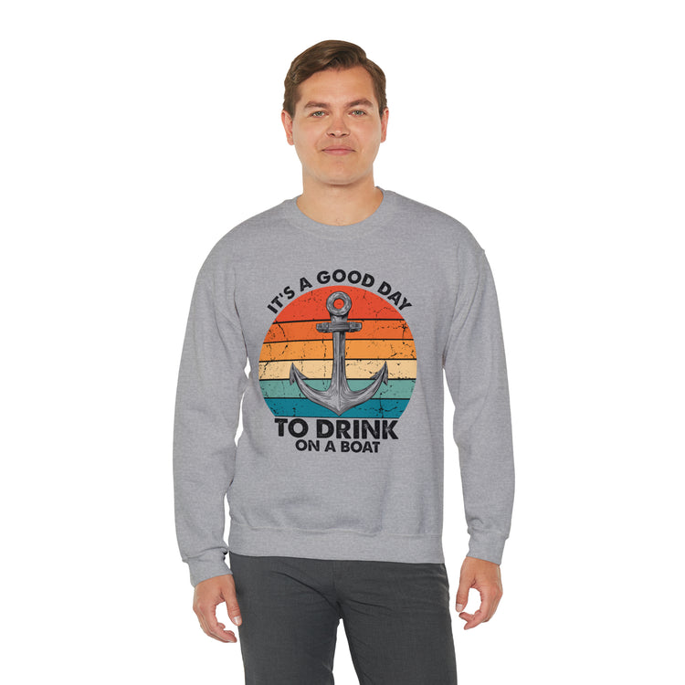 Humorous Its A Nice Day To Drink On A Boat Kayaking Graphic Unisex Crewneck Sweatshirt