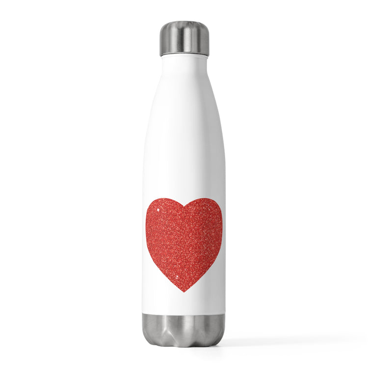 Red Glitter Effect Heart Valentines Day Men Women 20oz Insulated Bottle