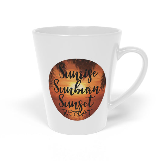 Sunrise Sunburn Sunset Repeat Travel Travel Vacation Latte Mug, 12oz