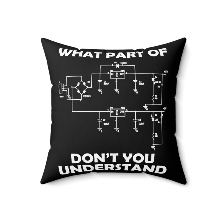 Hilarious Electronics Motor Engines Technologist Machinist Tech Fan Spun Polyester Square Pillow