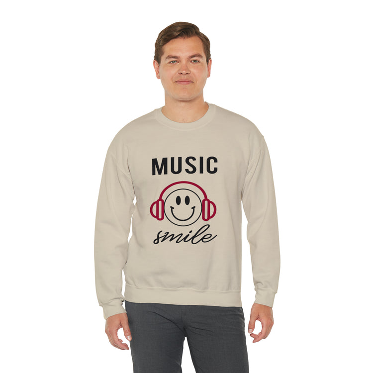 Awesome Music Lover Smiley DJ Face Awesome Unisex Crewneck Sweatshirt