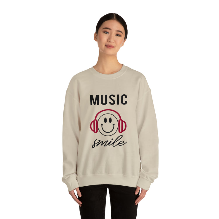 Awesome Music Lover Smiley DJ Face Awesome Unisex Crewneck Sweatshirt