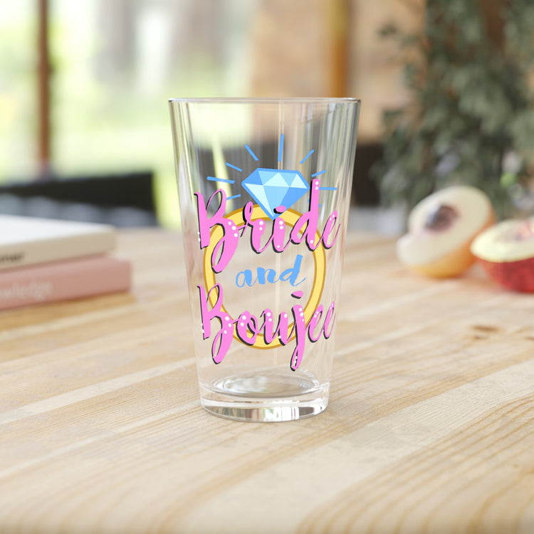 Humorous Drinking Bride Sarcastic Engagement Bridal Funny Hilarious Vodka Enthusiasts Spouses Graphic Saying Pint Glass, 16oz