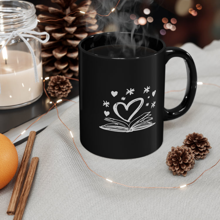 librarian valentine 11oz Black Mug