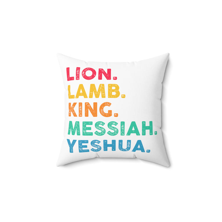 Uplifting Christianity Statements Devotee Distressed Line Spun Polyester Square Pillow