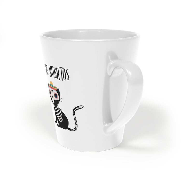 Humorous Darkened Kittens Spookiest Tricks Treating Puns Latte Mug, 12oz