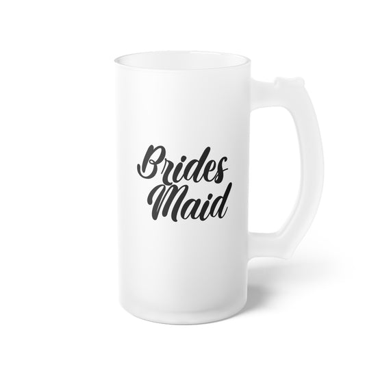 Hilarious Wedding Bridesmaid Sarcastic Illustration Frosted Glass Beer Mug