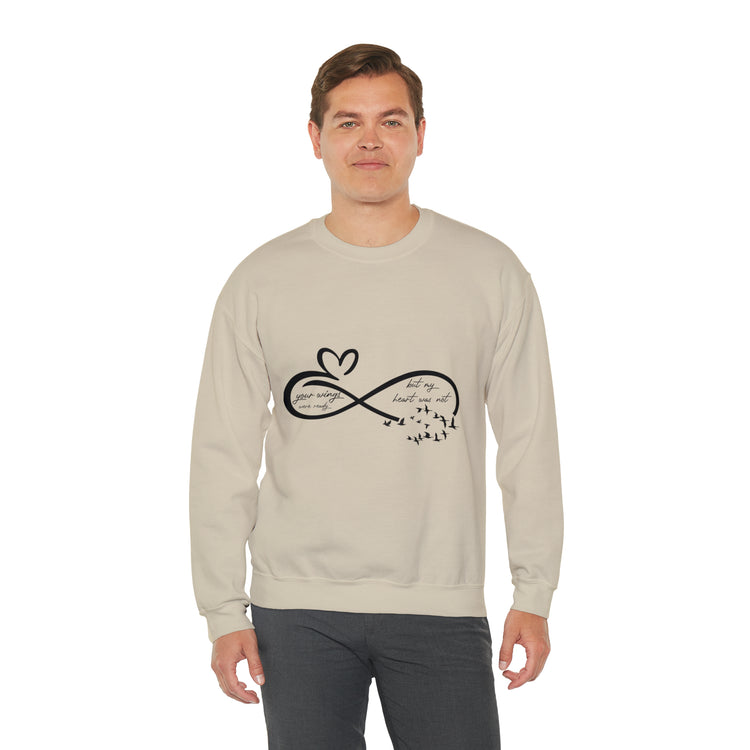 Vintage Memorial Heart Love Sign Grieving Illustration Wife Unisex Crewneck Sweatshirt