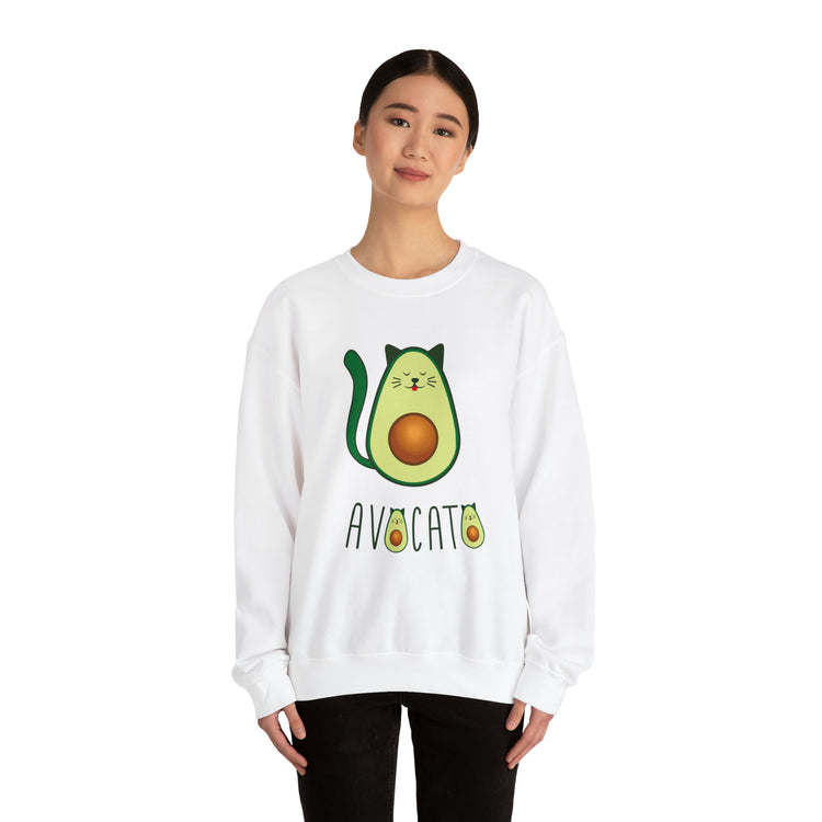 Cute Avocato For Men Women Cat Lover Unisex Crewneck Sweatshirt