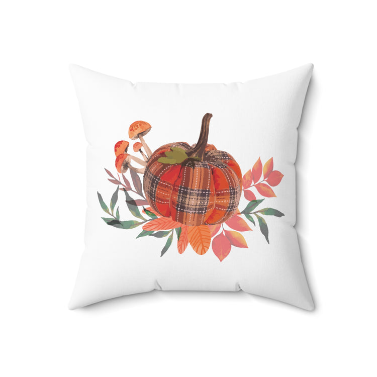 Inspirational Pumpkin Thanksgivings Illustration Funny Pun Spun Polyester Square Pillow