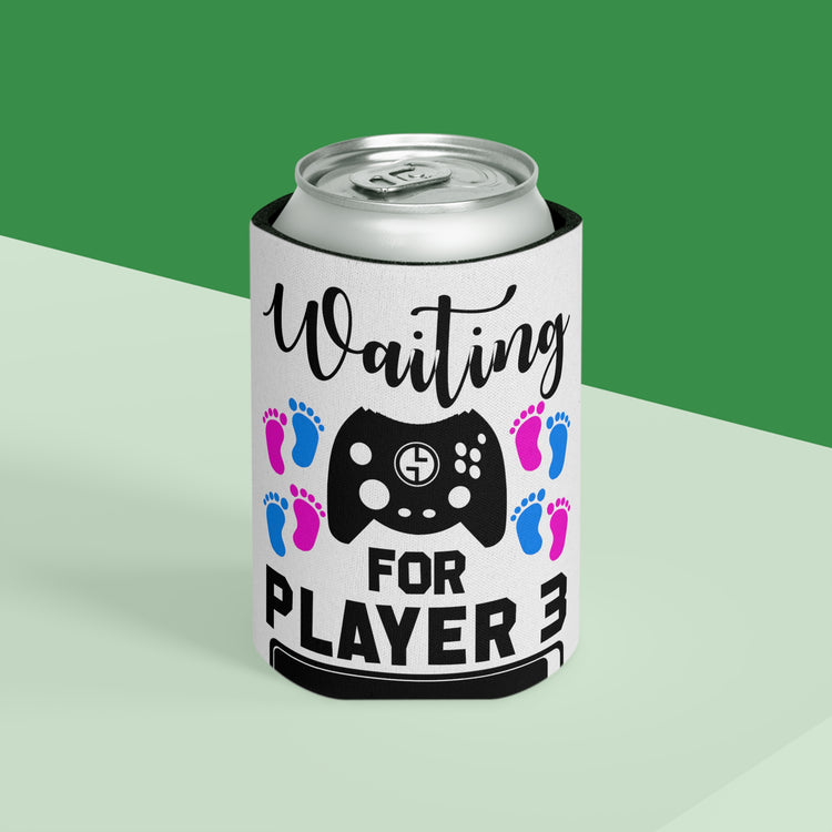 Waiting For Player Three Funny Maternity Can Cooler