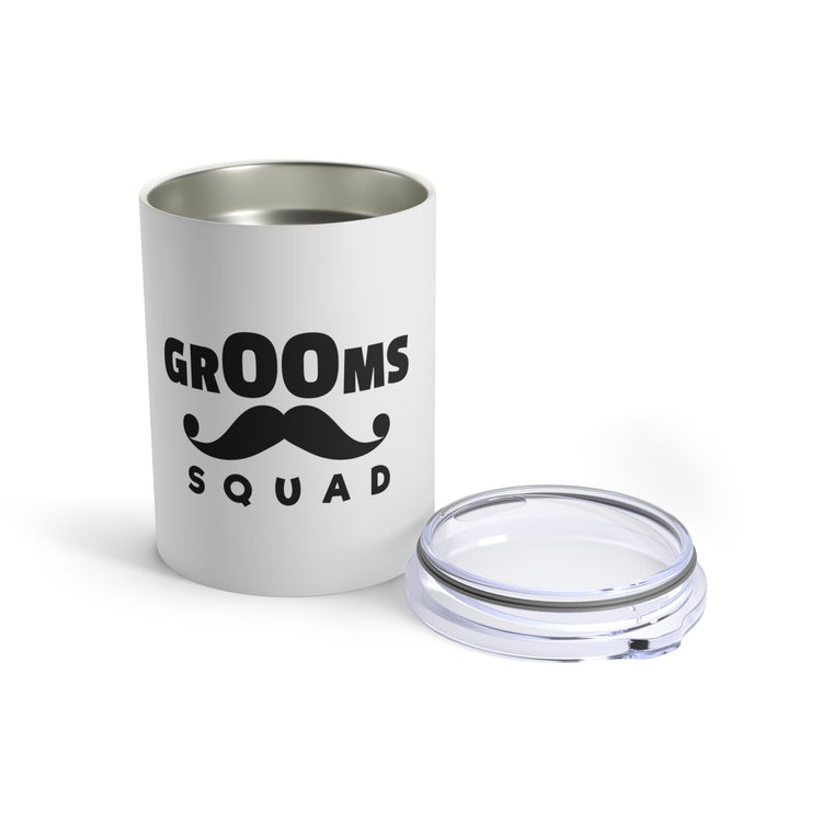 Funny Groom Squad Wedding Bachelors Mustache Engagement Fiance Tumbler 10oz