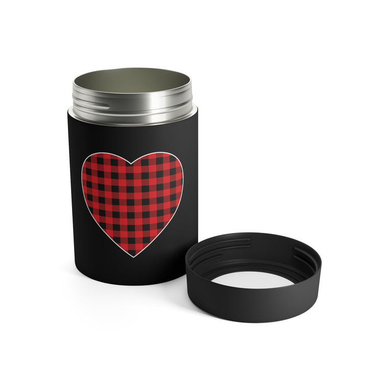 Motivational Checkered Hearts Couples Lovers Illustration Gags Can Holder