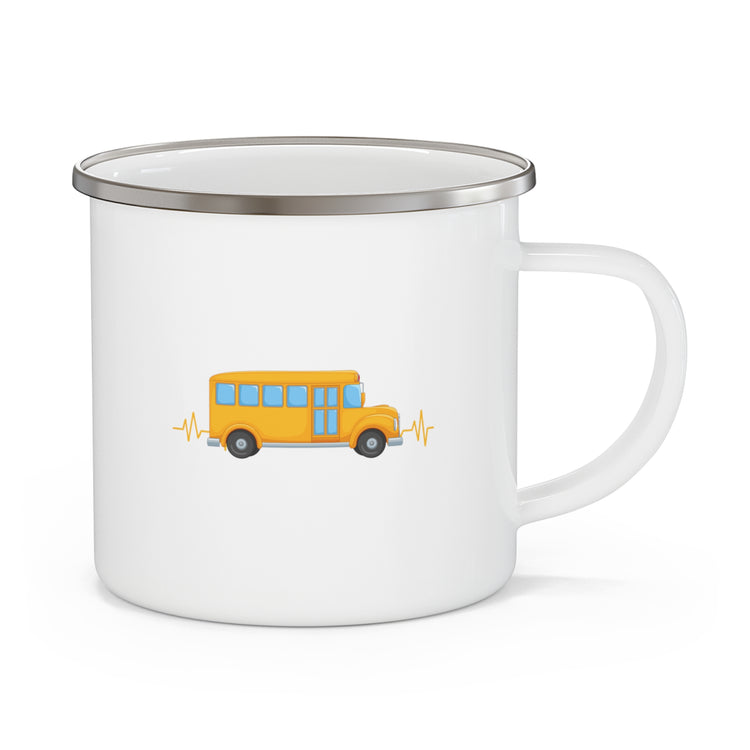 Novelty Heartbeats Students Transportation Enamel Camping Mug