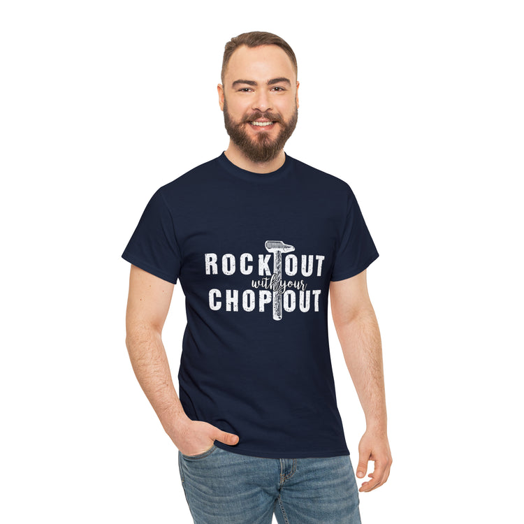 Shirt Funny Rock Out With Your Chop Music Vibes Guitar Enthusiast T-Shirt Unisex Heavy Cotton Tee