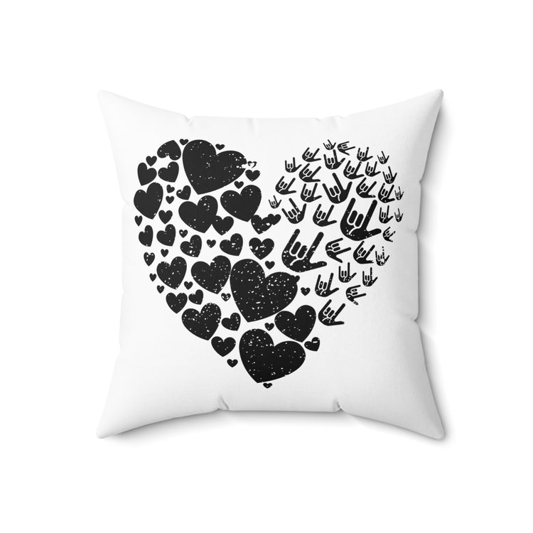 Humorous Deafen Deafened Person With Disability Hard Of Hearing Spun Polyester Square Pillow