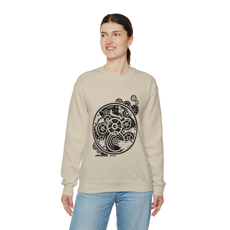 Vintage Steampunk Clock Mechanical Sarcastic Gears Machines Unisex Crewneck Sweatshirt