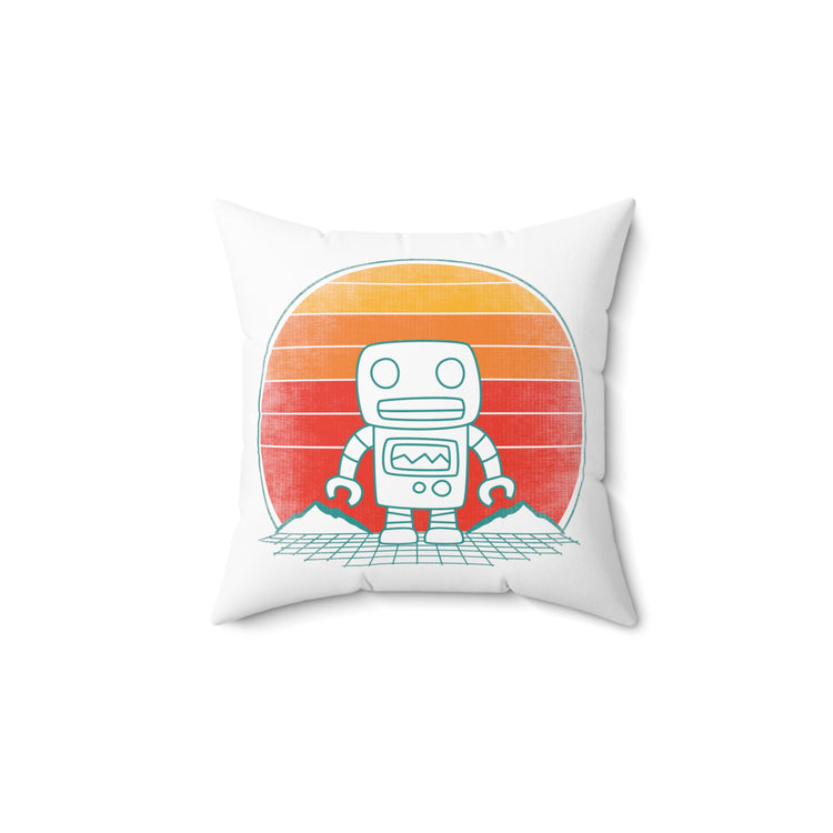 Humorous Old-Fashioned Automated AI Machines Hilarious Spun Polyester Square Pillow