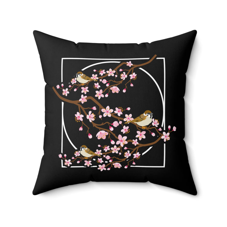 Hilarious Sakura Flower Springtime Flowering Horticulture Spun Polyester Square Pillow