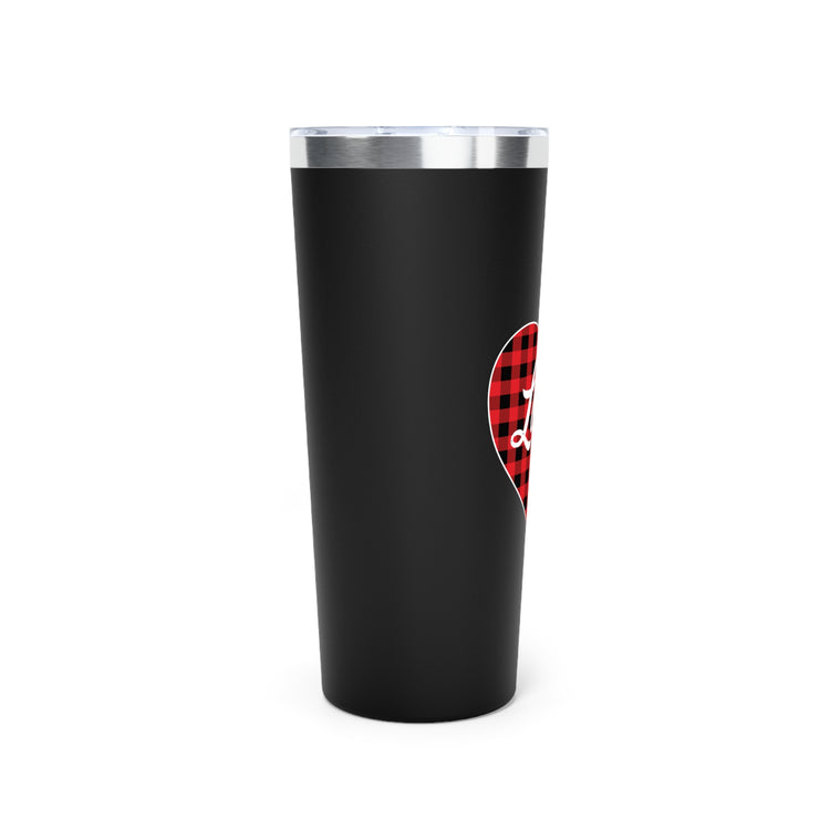 buffalo plaid heart 2 Copper Vacuum Insulated Tumbler, 22oz