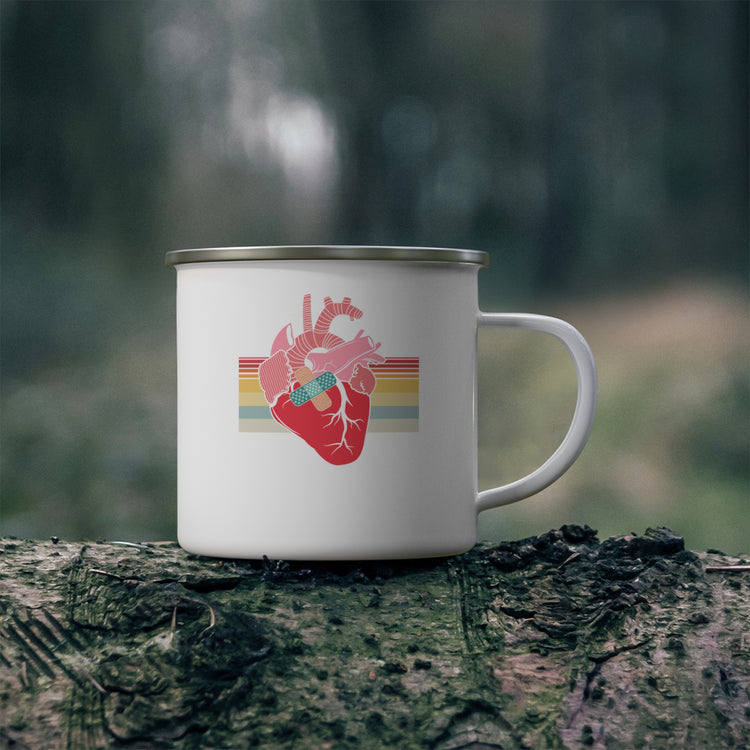 Novelty Factory Refurbished Hearts Recovering Patients Puns Enamel Camping Mug