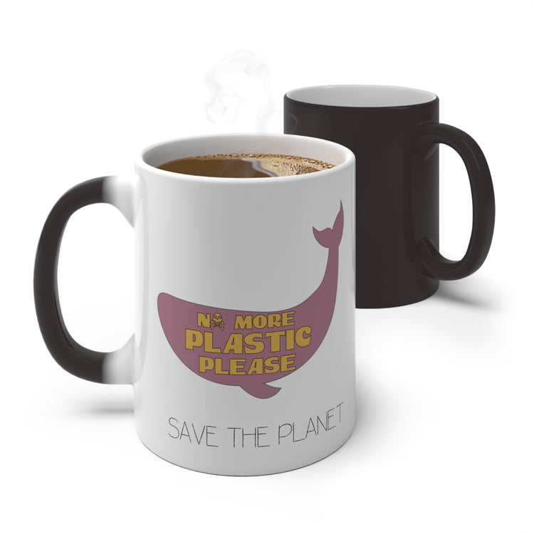 No More Plastic Please Earth Day Shirt Environmental Shirt Color Changing Mug