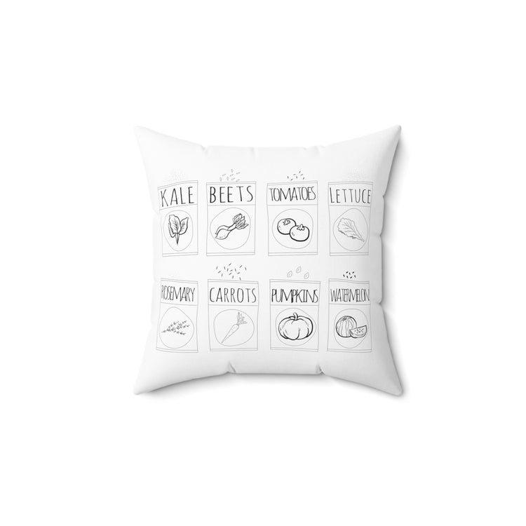 Kale Garden Gardening Gift Shirt For Vegetarians | Vegan Clothing Spun Polyester Square Pillow