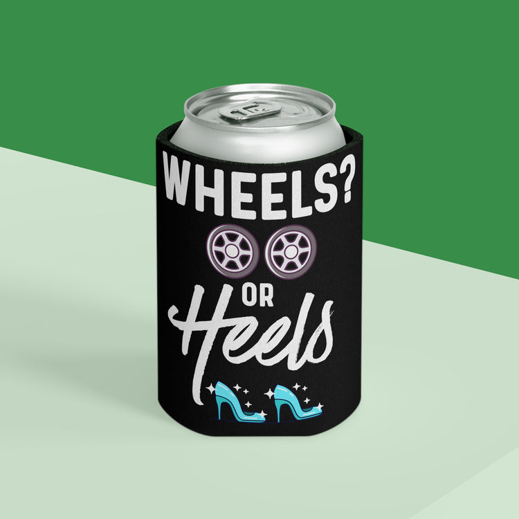 Wheels or Heels Gender Reveal Can Cooler