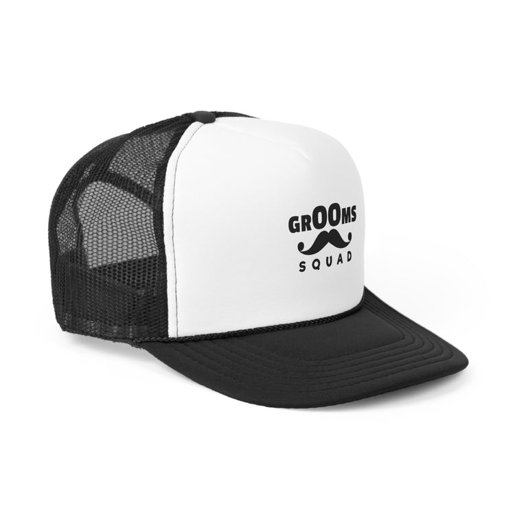 Funny Groom Squad Wedding Bachelors Mustache Wedding Trucker Caps