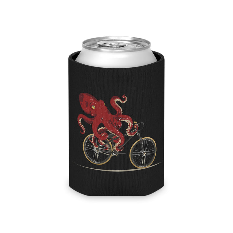 Cycling Octopus Bicycle Enthusiast Invertebrate Steampunk Bike Graphic T Shirt Can Cooler
