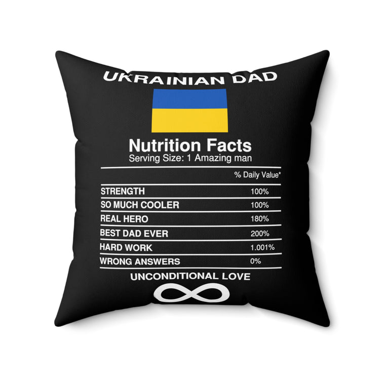 Humorous Nutrition Facts Enthusiasts Father's day Asian Cuisines Spun Polyester Square Pillow