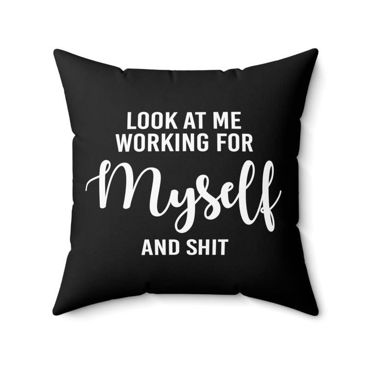 Novelty Businessperson Businessman Businesswoman Ventures Enterprise Enterpriser Expert Spun Polyester Square Pillow