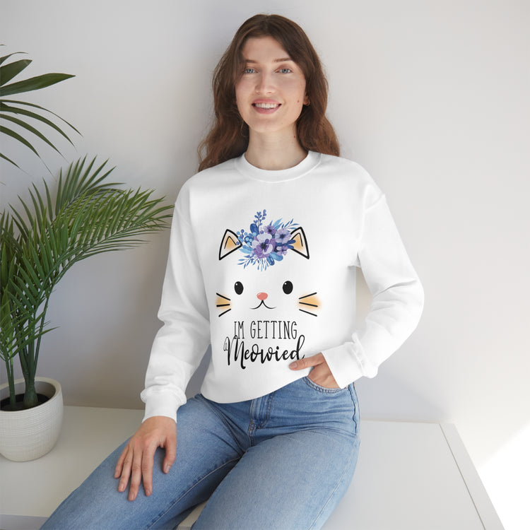 Hilarious Fiance Engagement Sarcastic Kitten Statements Humorous Nuptials Mockeries Gags Unisex  Crewneck Sweatshirt