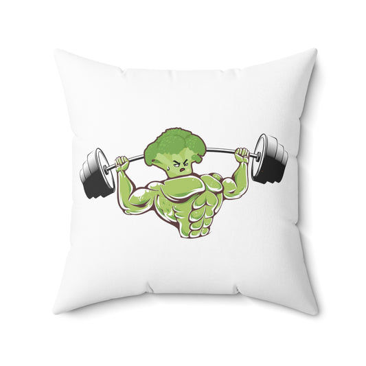 Humorous Vegetables Lover Workout Bodybuilder Spun Polyester Square Pillow