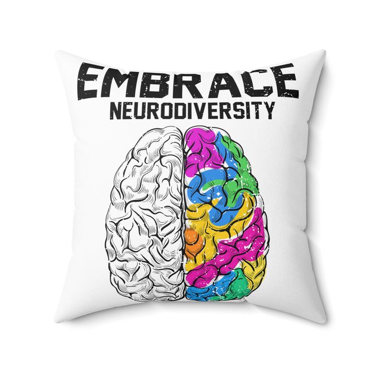 Humorous Neurodiverse Thinking Mind Problems Spun Polyester Square Pillow