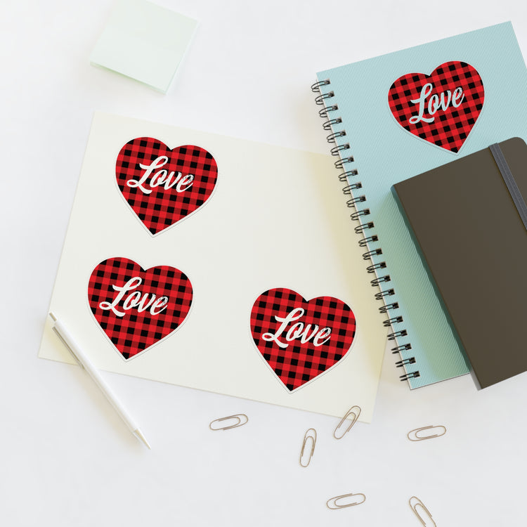 buffalo plaid heart 2 Sticker Sheets