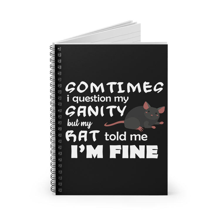 Novelty Unique Creepy Pets Enthusiast Buck Mouse Capon Lover Hilarious Mice Fur Parent Scaring Animals Lover Spiral Notebook - Ruled Line