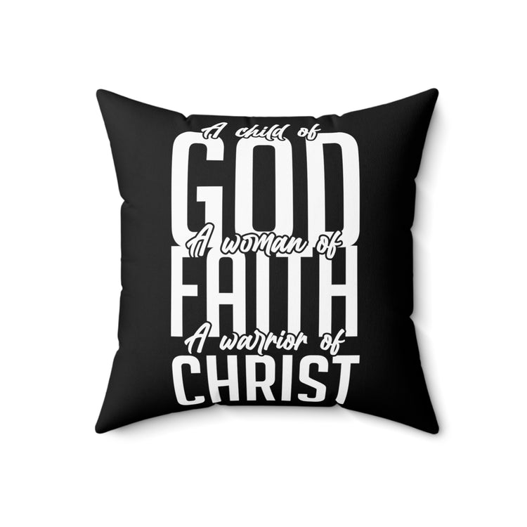 Inspirational Fighting Prayer Uplifting Distressed Love Spun Polyester Square Pillow