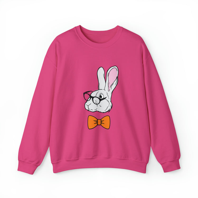 Funny Christian Egg Hunting Brainy Nerd Bunny Unisex Crewneck Sweatshirt