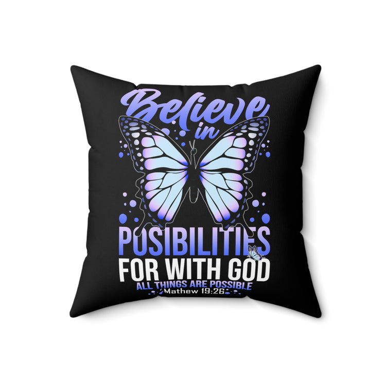 Inspiring Fighting Prayer Christians Uplifting Catholic Spun Polyester Square Pillow