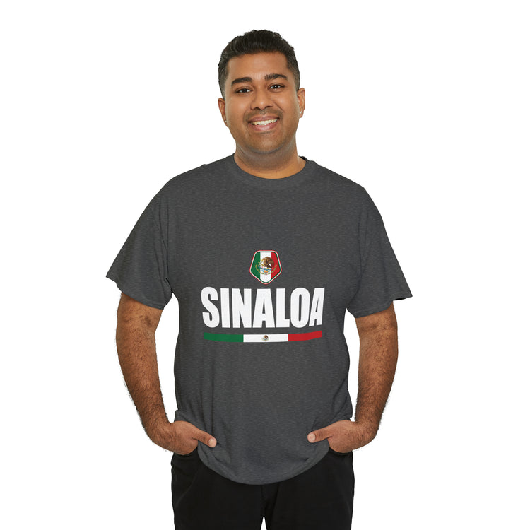 Shirt Funny Sinaloa Mexico Flag Illustration Mexican Pride Symbol T-Shirt Unisex Heavy Cotton Tee