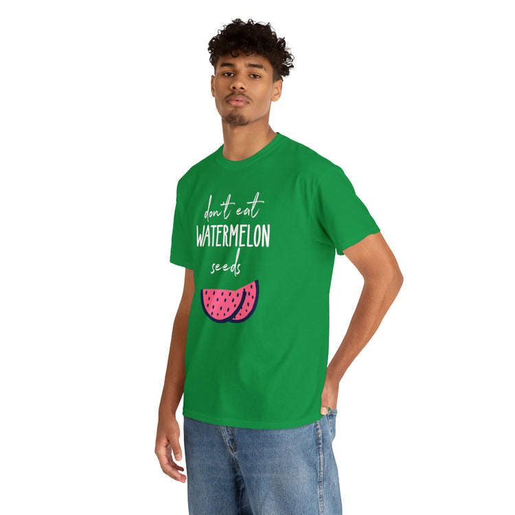 Shirt Funny Don't Eat Watermelon Seed Baby Bump Reveal Maternity T-Shirt Unisex Heavy Cotton Tee